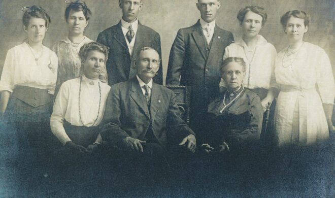 retro photo of group of people in old times